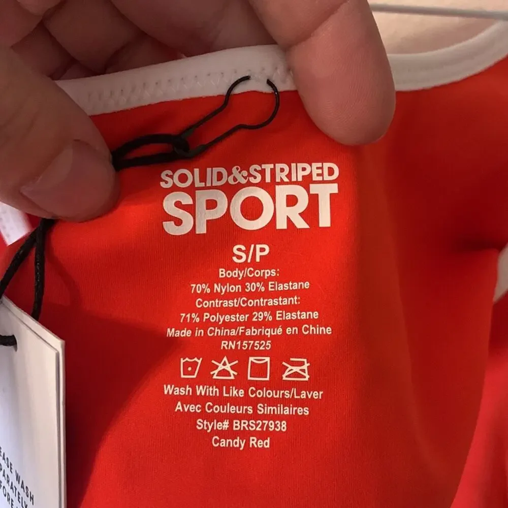 Solid & Striped womens small high tide sports bra set workout lulu gym new